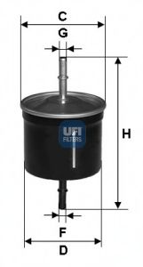 UFI - 31.811.00 - Топливный фильтр (Система подачи топлива)