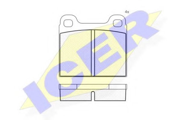 ICER - 180221 - Комплект тормозных колодок, дисковый тормоз (Тормозная система)