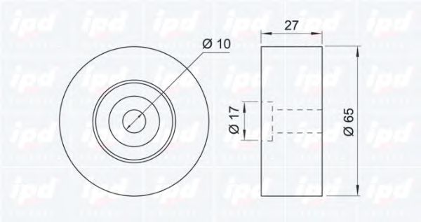 IPD - 15-0181 - Натяжной ролик, поликлиновойремень (Ременный привод)