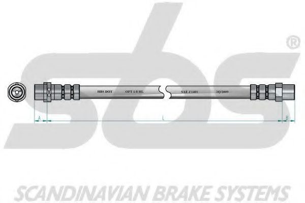 SBS - 1330851509 - Тормозной шланг (Тормозная система)