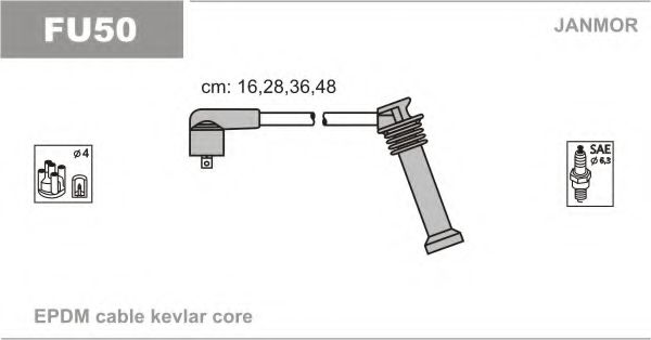 JANMOR - FU50 - Комплект проводов зажигания (Система зажигания)
