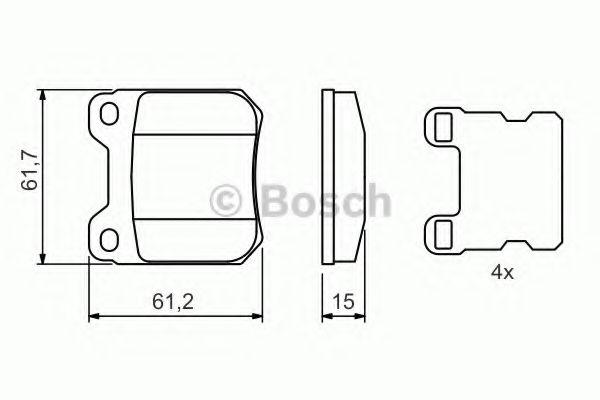 BOSCH - 0 986 490 500 - Комплект тормозных колодок, дисковый тормоз (Тормозная система)