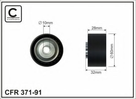 CAFFARO - 371-91 - Паразитный / ведущий ролик, поликлиновой ремень (Ременный привод)