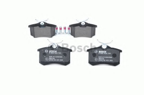 BOSCH - 0 986 424 751 - Комплект тормозных колодок, дисковый тормоз (Тормозная система)