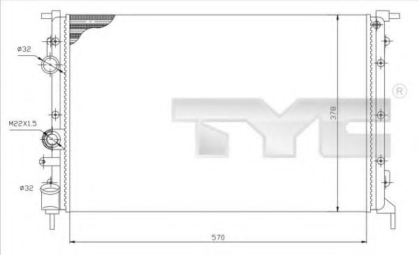 TYC - 728-0027 - Радиатор, охлаждение двигателя (Охлаждение)