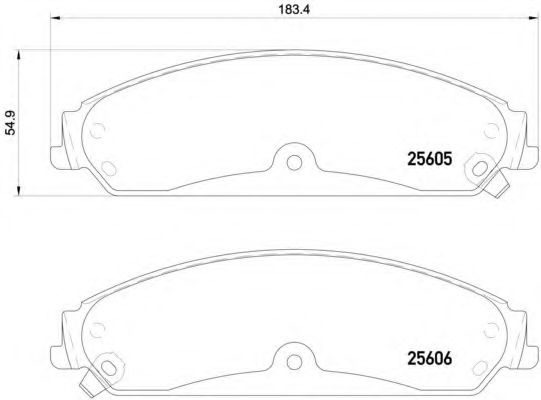 BREMBO - P 23 149 - Комплект тормозных колодок, дисковый тормоз (Тормозная система)