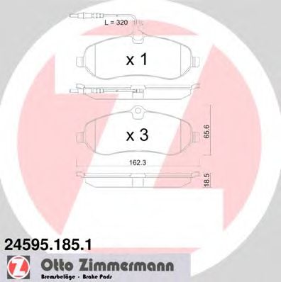 ZIMMERMANN - 24595.185.1 - Комплект тормозных колодок, дисковый тормоз (Тормозная система)