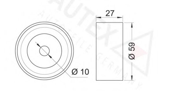 AUTEX - 651972 - Паразитный / Ведущий ролик, зубчатый ремень (Ременный привод)