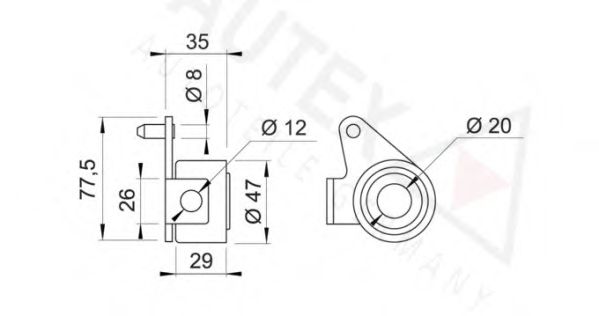 AUTEX - 641605 - Натяжной ролик, ремень ГРМ (Ременный привод)