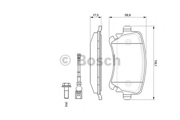 BOSCH - 0 986 494 108 - Комплект тормозных колодок, дисковый тормоз (Тормозная система)