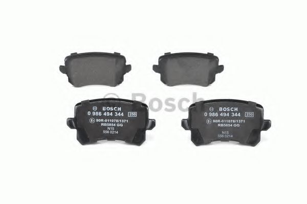 BOSCH - 0 986 494 344 - Комплект тормозных колодок, дисковый тормоз (Тормозная система)