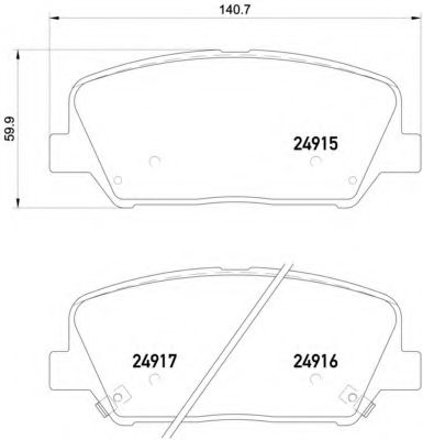 BREMBO - P 30 065 - Комплект тормозных колодок, дисковый тормоз (Тормозная система)