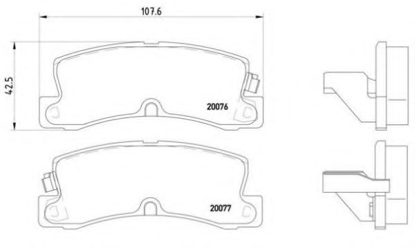 BREMBO - P 83 017 - Комплект тормозных колодок, дисковый тормоз (Тормозная система)