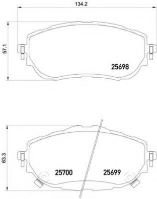 BREMBO - P 83 150 - Комплект тормозных колодок, дисковый тормоз (Тормозная система)