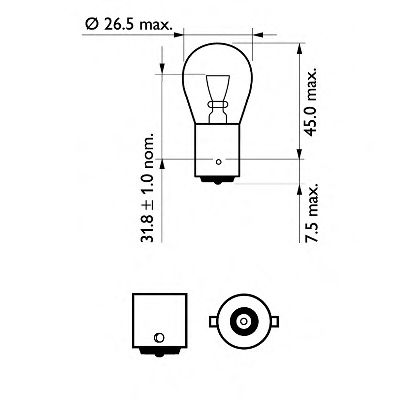 PHILIPS - 12498VPB2 - Лампа накаливания, фонарь указателя поворота (Сигнализация)