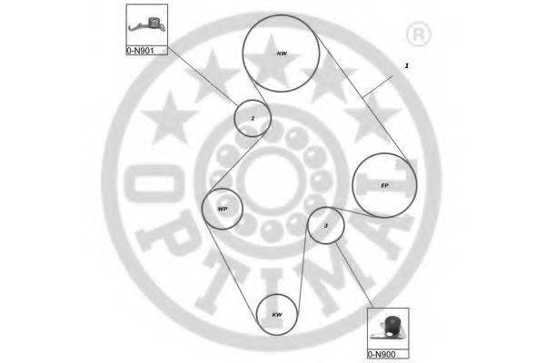 OPTIMAL - SK-1022 - Комплект ремня ГРМ (Ременный привод)