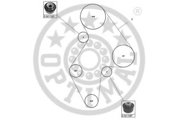 OPTIMAL - SK-1086 - Комплект ремня ГРМ (Ременный привод)