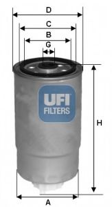 UFI - 24.528.01 - Топливный фильтр (Система подачи топлива)