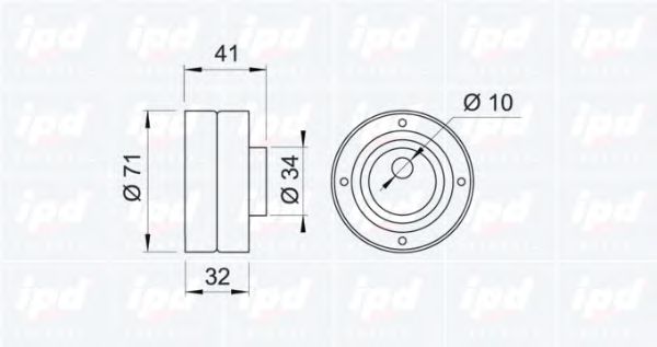 IPD - 14-0408 - Натяжной ролик, ремень ГРМ (Ременный привод)