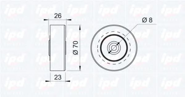 IPD - 14-0498 - Натяжной ролик, поликлиновойремень (Ременный привод)
