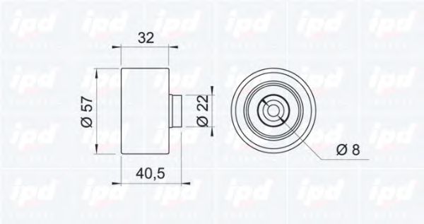IPD - 15-0522 - Паразитный / Ведущий ролик, зубчатый ремень (Ременный привод)