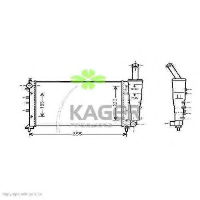 KAGER - 31-0455 - Радиатор, охлаждение двигателя