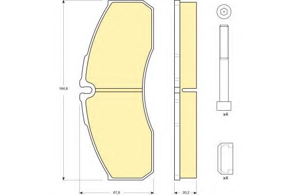 GIRLING - 6133854 - Комплект тормозных колодок, дисковый тормоз (Тормозная система)