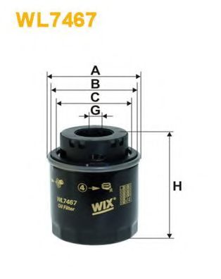 WIX FILTERS - WL7467 - Масляный фильтр (Смазывание)