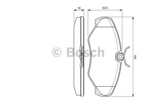 BOSCH - 0 986 424 636 - Комплект тормозных колодок, дисковый тормоз (Тормозная система)