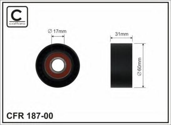 CAFFARO - 187-00 - Натяжной ролик, поликлиновойремень (Ременный привод)