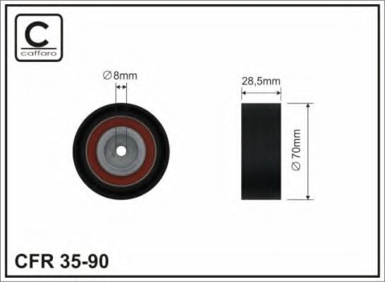 CAFFARO - 35-90 - Натяжной ролик, поликлиновойремень (Ременный привод)
