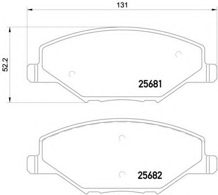 BREMBO - P 85 121 - Комплект тормозных колодок, дисковый тормоз (Тормозная система)