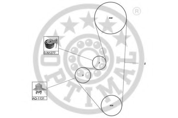 OPTIMAL - SK-1354AQ1 - Водяной насос + комплект зубчатого ремня (Охлаждение)