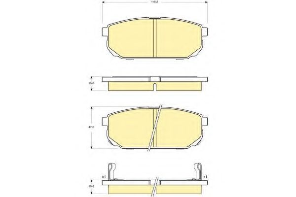 GIRLING - 6133449 - Комплект тормозных колодок, дисковый тормоз (Тормозная система)