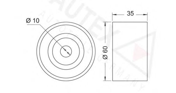 AUTEX - 651226 - Паразитный / Ведущий ролик, зубчатый ремень (Ременный привод)