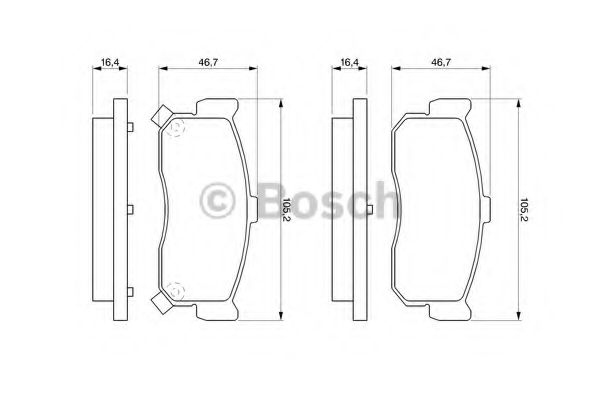 BOSCH - 0 986 461 144 - Комплект тормозных колодок, дисковый тормоз (Тормозная система)