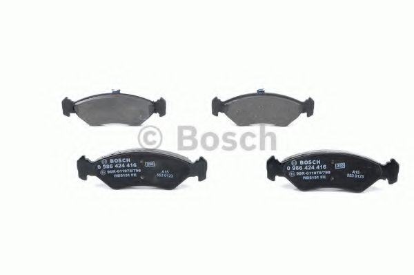 BOSCH - 0 986 424 416 - Комплект тормозных колодок, дисковый тормоз (Тормозная система)