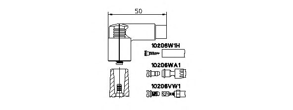 BREMI - 10206VW1 - Вилка, распределитель зажигания (Система зажигания)