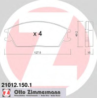 ZIMMERMANN - 21012.150.1 - Комплект тормозных колодок, дисковый тормоз (Тормозная система)