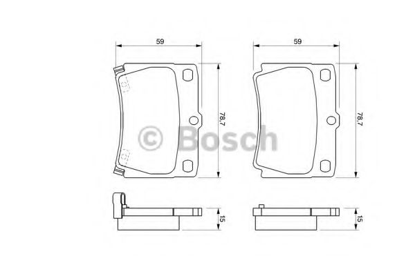 BOSCH - 0 986 424 711 - Комплект тормозных колодок, дисковый тормоз (Тормозная система)