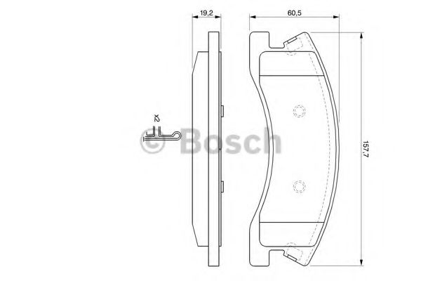 BOSCH - 0 986 424 823 - Комплект тормозных колодок, дисковый тормоз (Тормозная система)