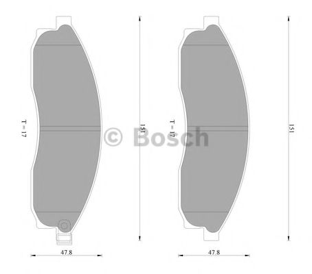 BOSCH - 0 986 AB2 278 - Комплект тормозных колодок, дисковый тормоз (Тормозная система)