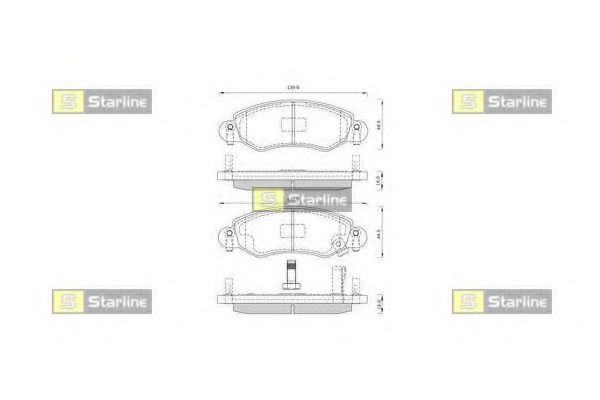 STARLINE - BD S263 - Комплект тормозных колодок, дисковый тормоз