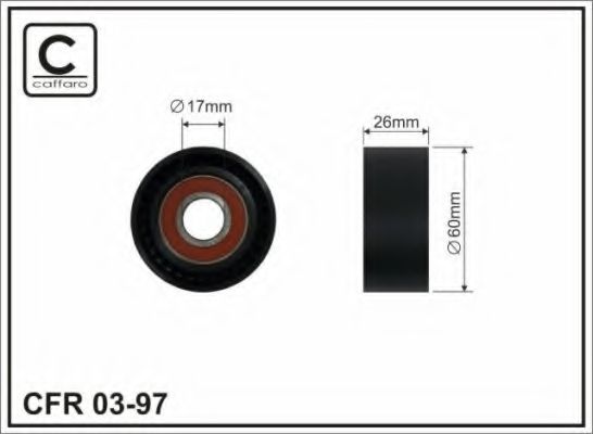 CAFFARO - 03-97 - Натяжной ролик, поликлиновойремень (Ременный привод)
