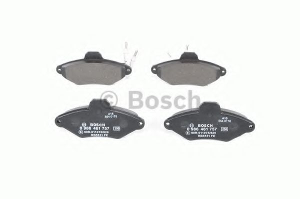 BOSCH - 0 986 461 757 - Комплект тормозных колодок, дисковый тормоз (Тормозная система)