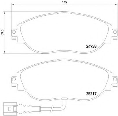 BREMBO - P 85 131 - Комплект тормозных колодок, дисковый тормоз (Тормозная система)