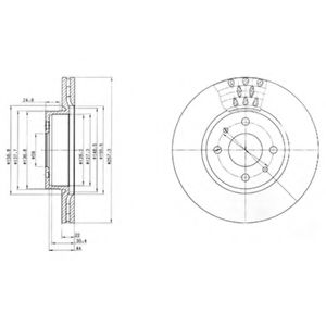 DELPHI - BG2413 - Тормозной диск (Тормозная система)