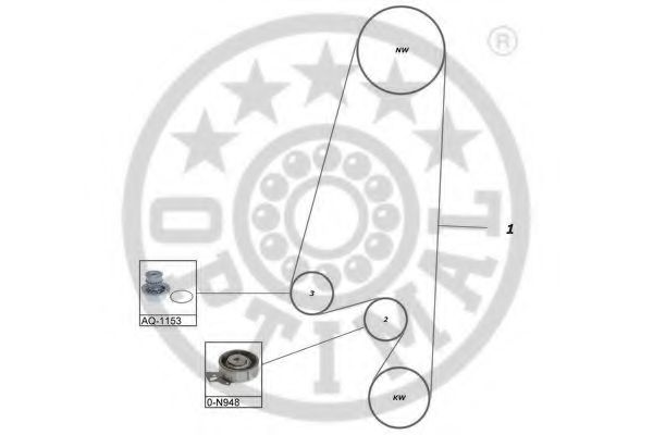 OPTIMAL - SK-1162AQ3 - Водяной насос + комплект зубчатого ремня (Охлаждение)