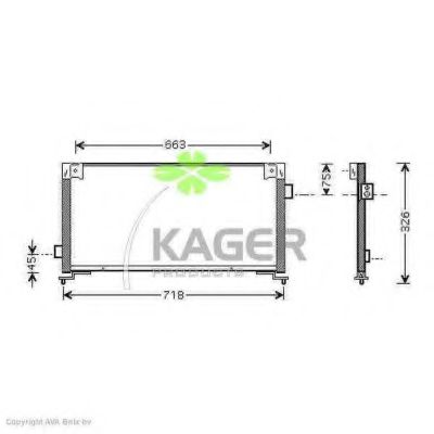 KAGER - 94-6078 - Конденсатор, кондиционер