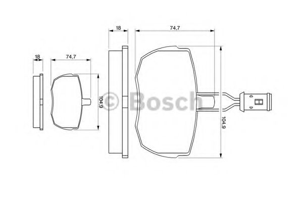 BOSCH - 0 986 424 044 - Комплект тормозных колодок, дисковый тормоз (Тормозная система)